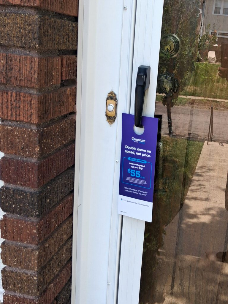 AT&T Quantum Fiber Door Hanger Campaign in Minneapolis–Saint Paul