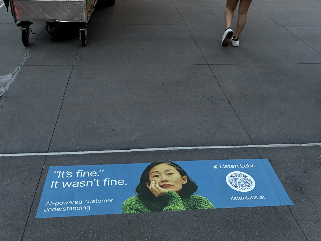 Listen Labs Manhattan Sidewalk decal campaign