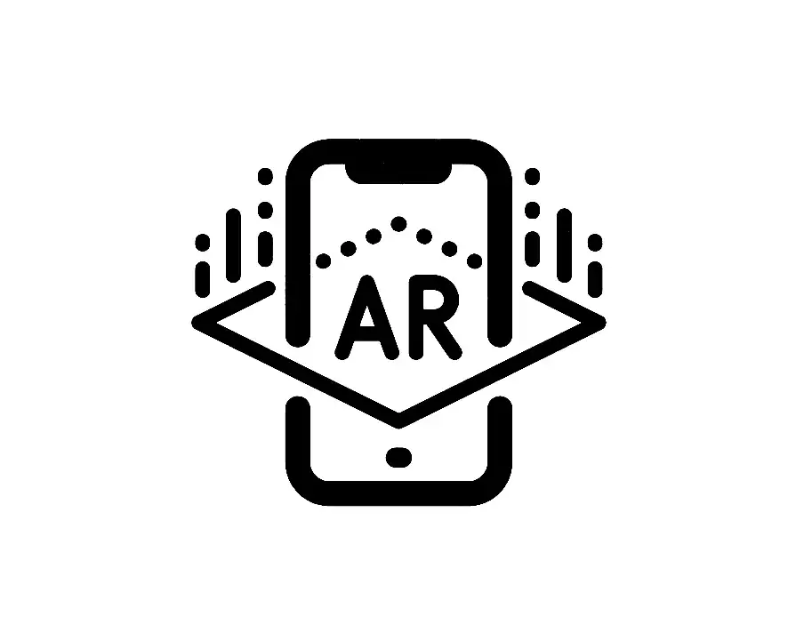 Smartphone displaying augmented reality (AR) graphics, symbolizing innovative marketing strategies and data collection in advertising.