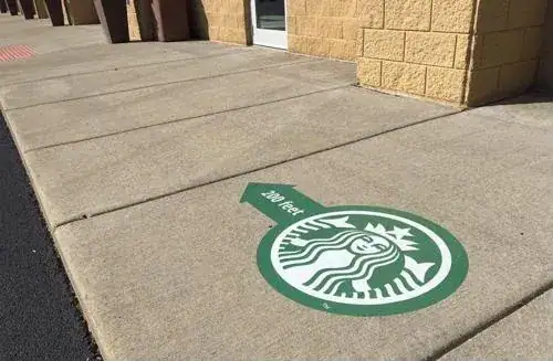 Starbucks social distancing, 200 feet.