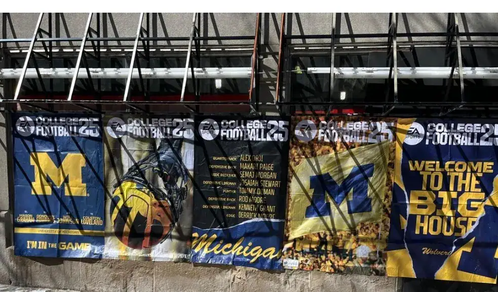 College Football 25: Michigan banners.