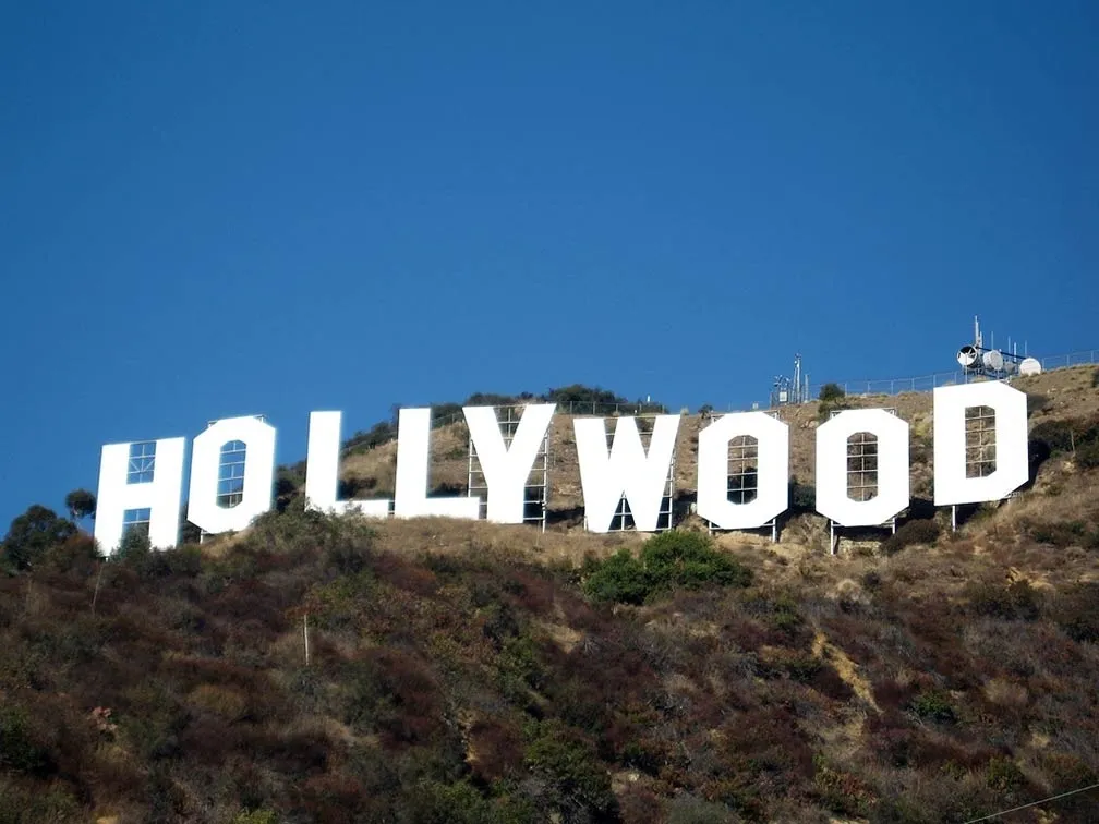 Hollywood sign on hillside, symbolizing Los Angeles and its vibrant advertising landscape, relevant to billboard advertising services.