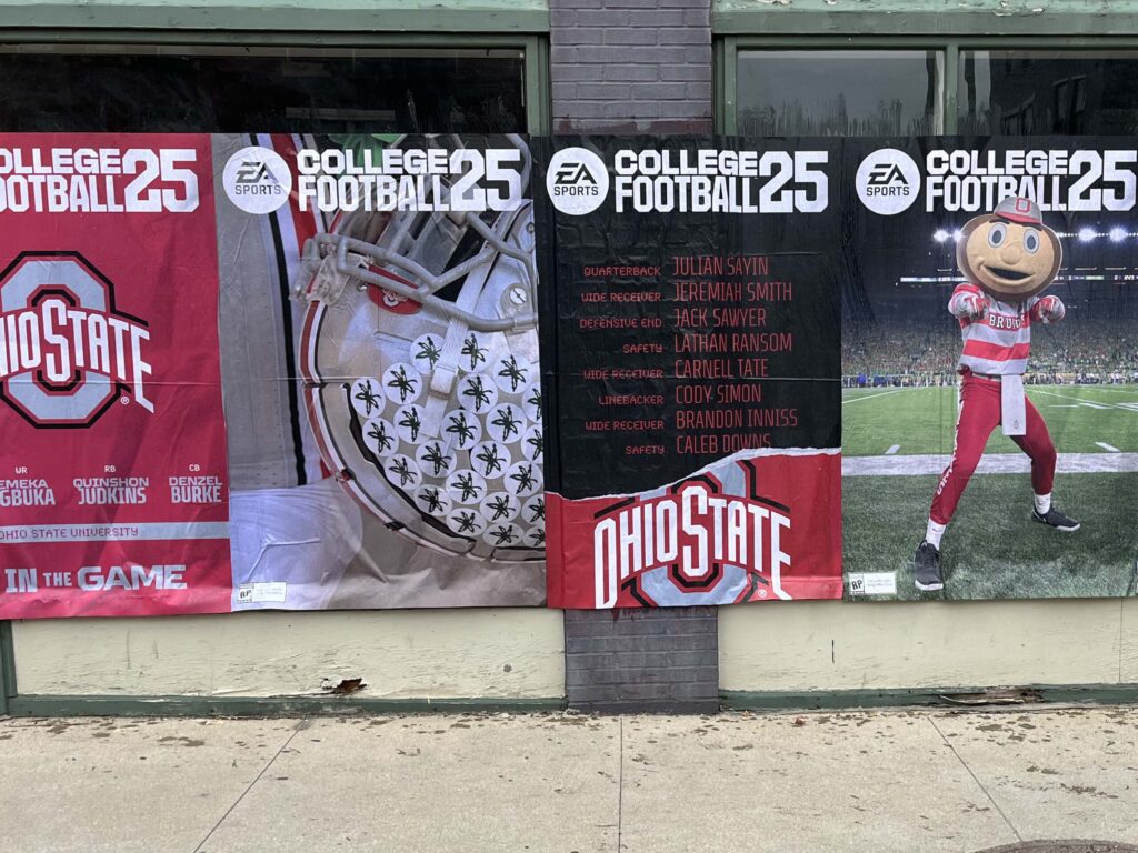 College Football 25 posters featuring Ohio State.