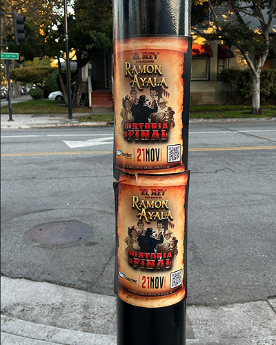 Wheatpaste posters for Ramon Ayala's "Historia Final" event, featuring bilingual messaging and cultural imagery, promoting multicultural marketing strategies in urban environments.