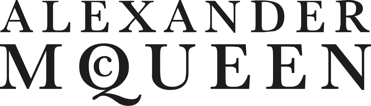 Alexander McQueen logo featuring bold, uppercase typography.