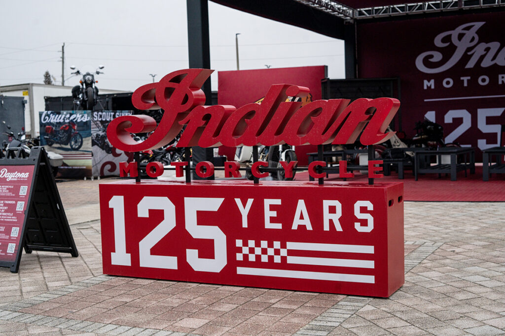 Indian Motorcycle: Daytona Bike Week Wheatpaste Mural on the Main Street Bridge